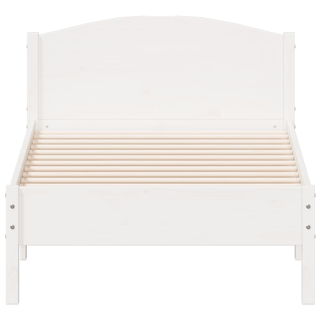 Bedframe zonder matras massief grenenhout wit 75x190 cm is nu te koop bij PeponiXL, paradijselijk wonen!