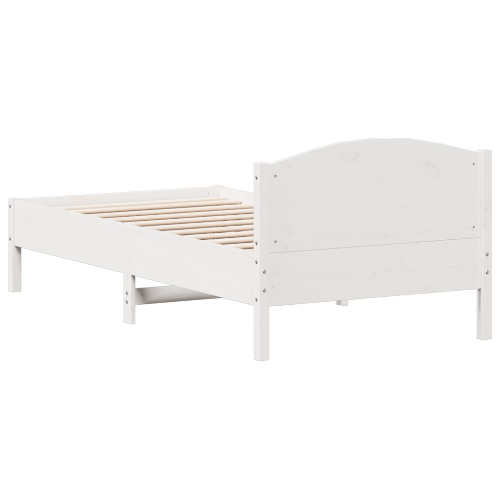 Bedframe zonder matras massief grenenhout wit 75x190 cm is nu te koop bij PeponiXL, paradijselijk wonen!