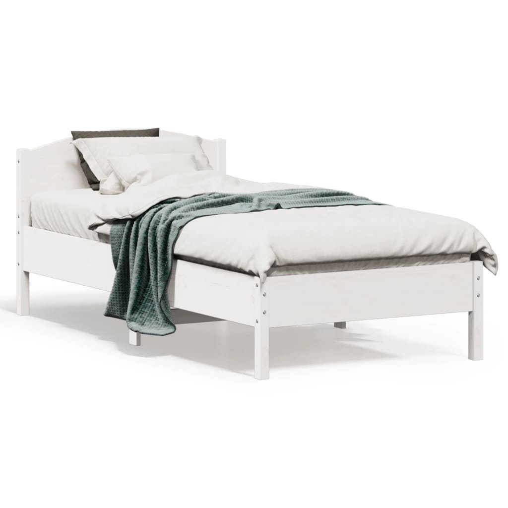 Bedframe zonder matras massief grenenhout wit 75x190 cm is nu te koop bij PeponiXL, paradijselijk wonen!