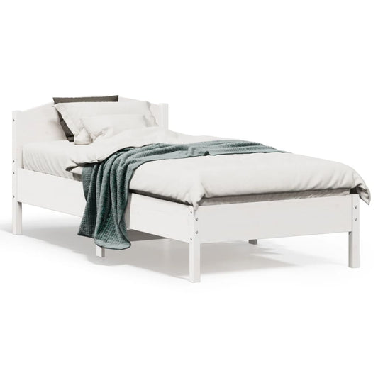 Bedframe zonder matras massief grenenhout wit 75x190 cm is nu te koop bij PeponiXL, paradijselijk wonen!