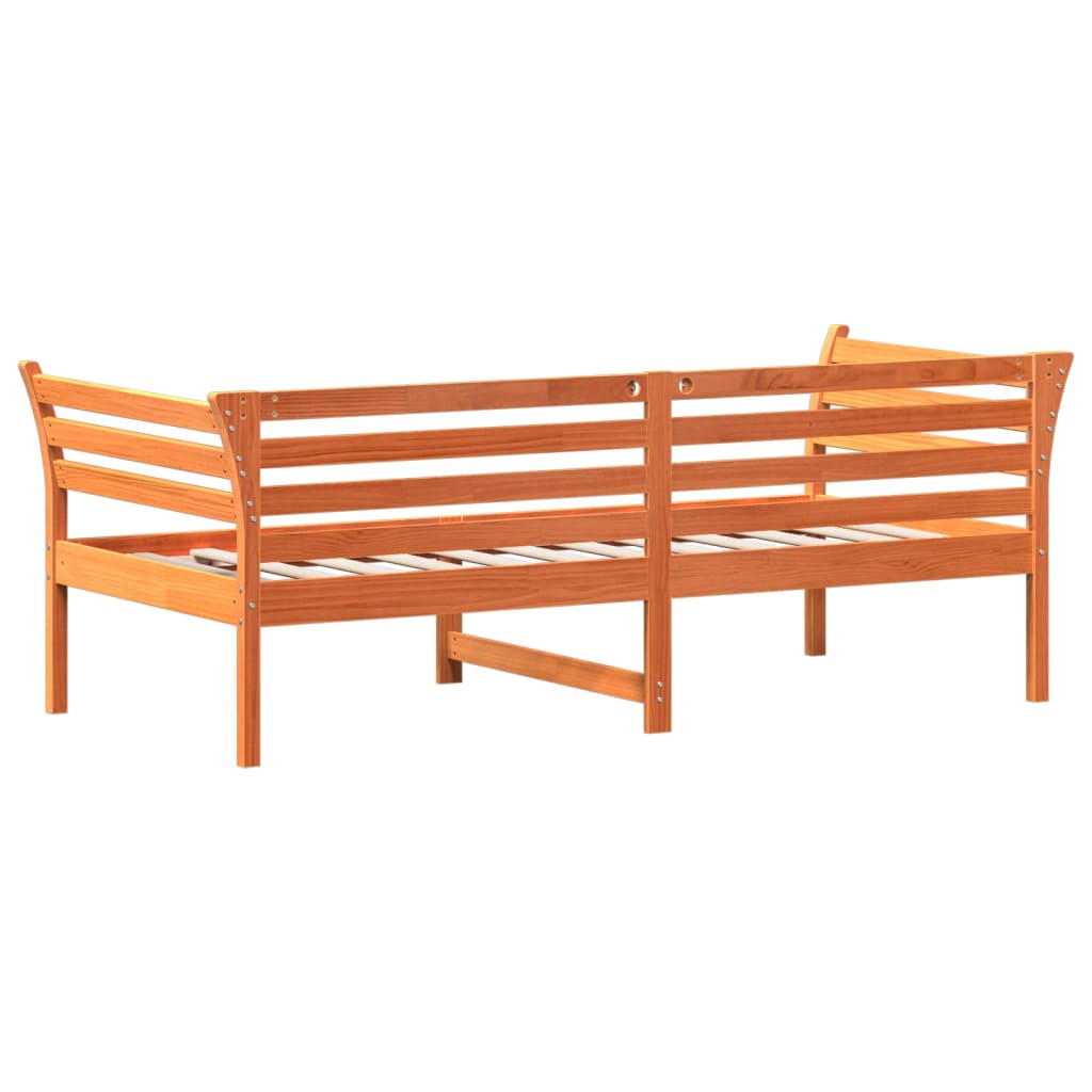 Slaapbank zonder matras 90x190 cm massief grenenhout wasbruin is nu te koop bij PeponiXL, paradijselijk wonen!